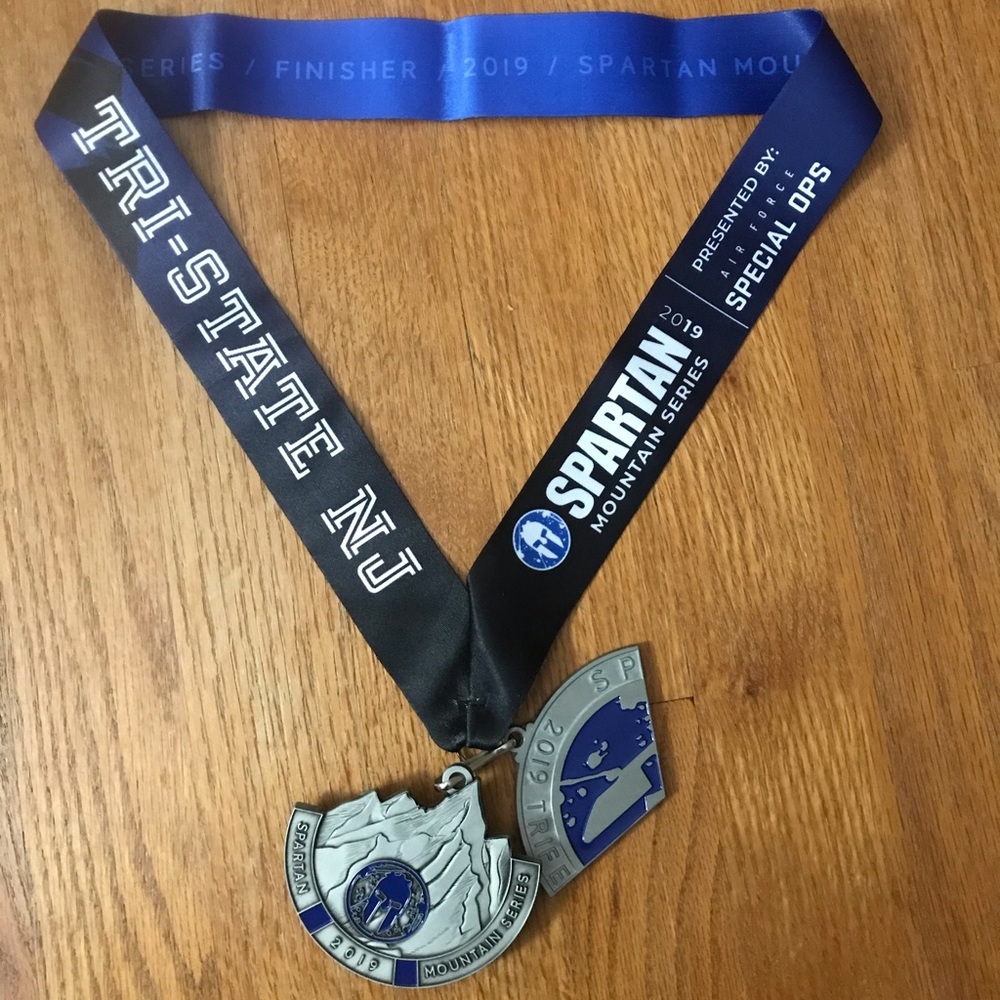 Spartan Race 2019 medal Tri State NJ Super + wedge